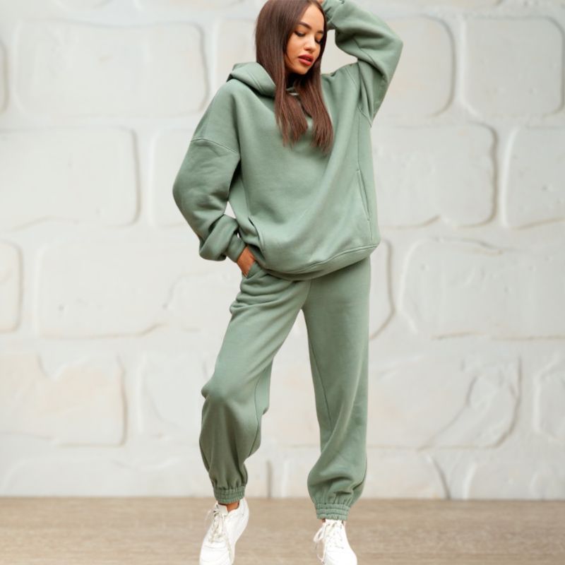 2 Pieces Hooded Sweatshirt And Pant Sets