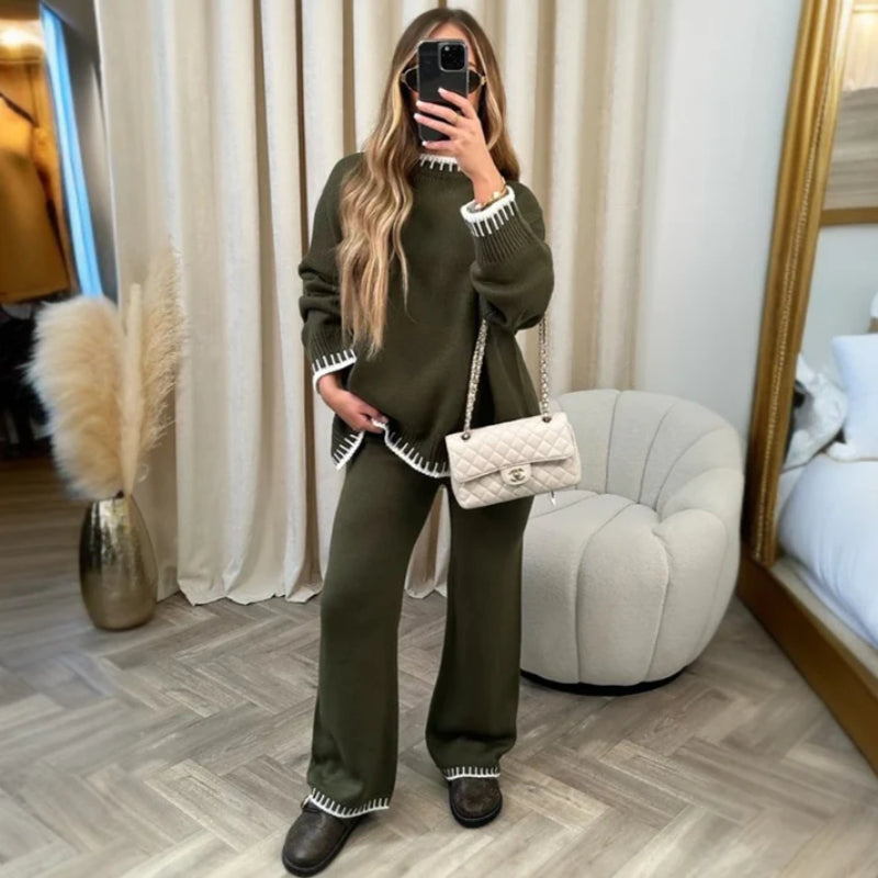2 Pieces Knitted Long Winter Suit