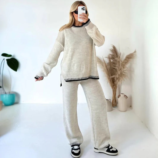 2 Pieces Knitted Long Winter Suit