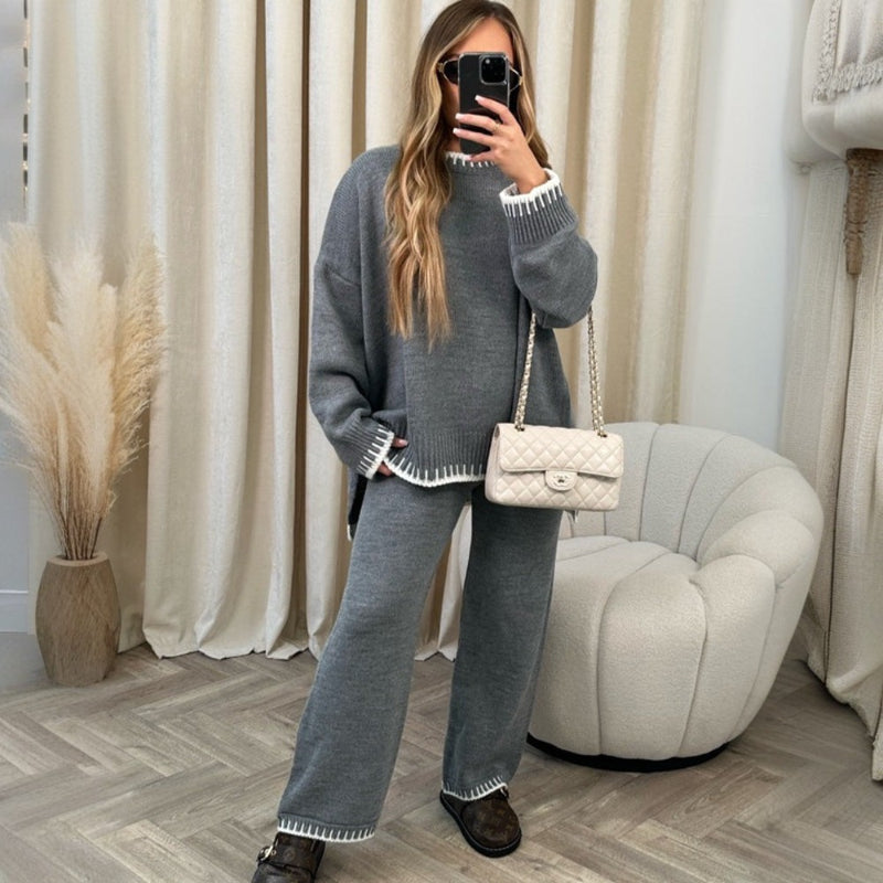 2 Pieces Knitted Long Winter Suit