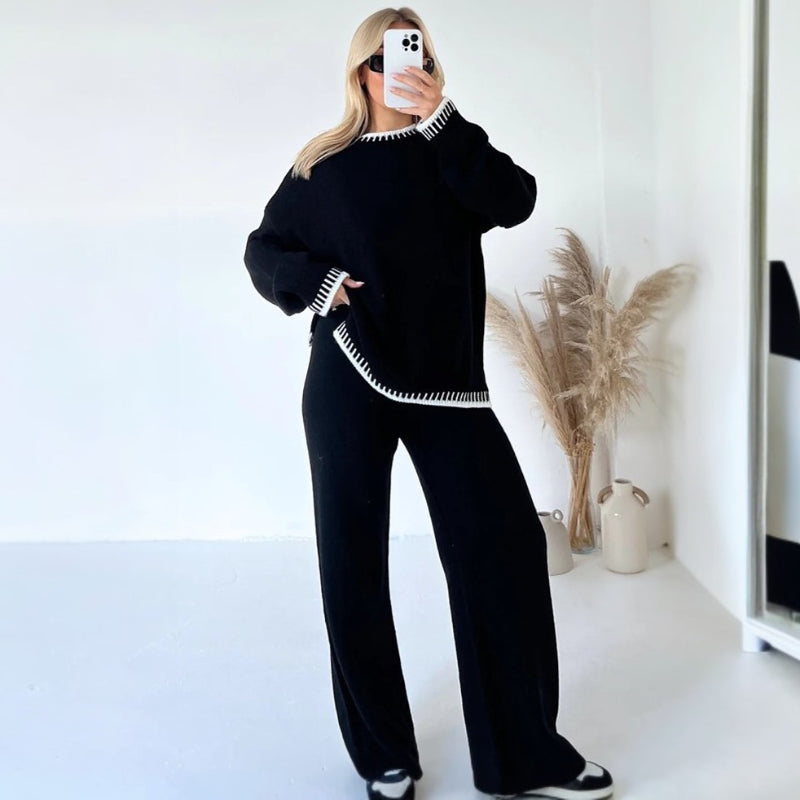 2-teiliges Strick-Loungewear-Set für den Winter