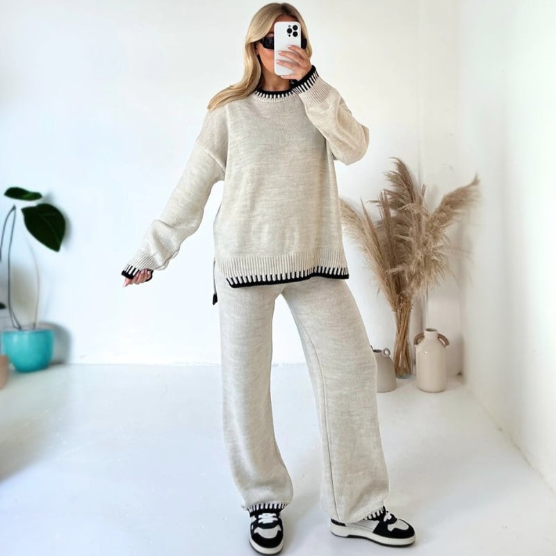 2 Pieces Winter Knitted Loungewear Set