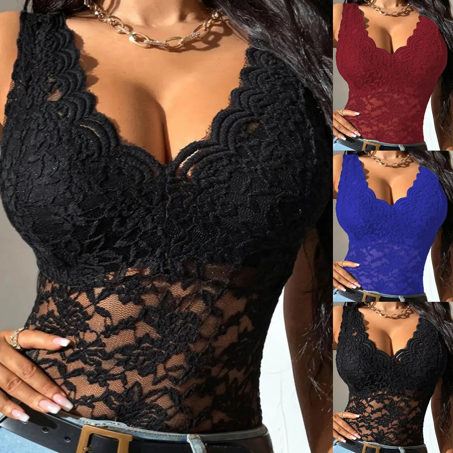 Lace Vest Sleeveless Wire Free Top