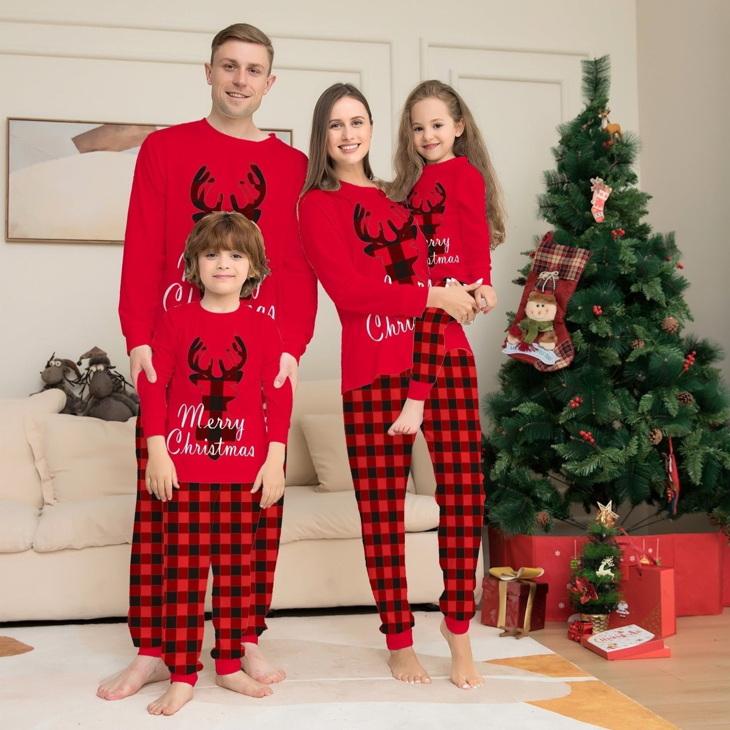 Ensemble de pyjamas assortis pour la famille de Noël Shadow Elk