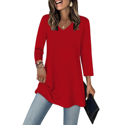 Casual Loose Sleeve Everyday Tunic Top For Women