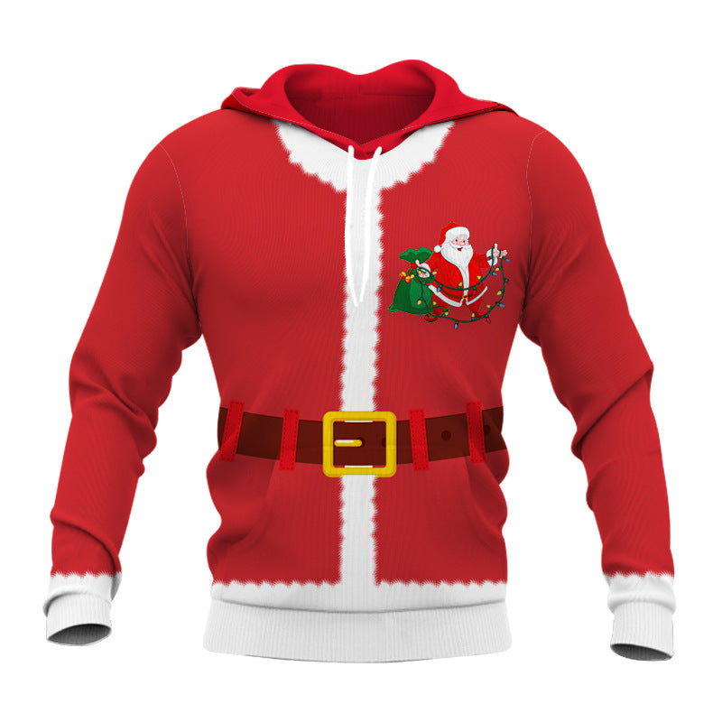 Bedruckte klassische 3D-Hoodie-Kollektion mit Weihnachtsmann und Weihnachtsmann