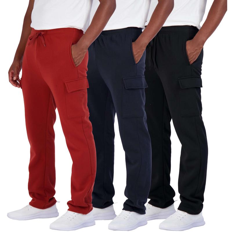Pack Of 3 Tech Fleece Cargo Sweatpants With Multi Pocket Design For Men