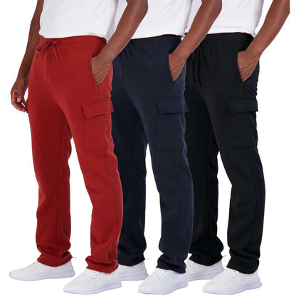 Pack Of 3 Tech Fleece Cargo Sweatpants With Multi Pocket Design For Men