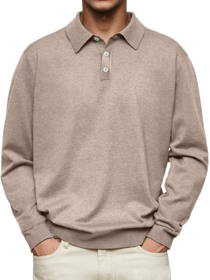 Classic Cashmere Lapel Polo Shirt
