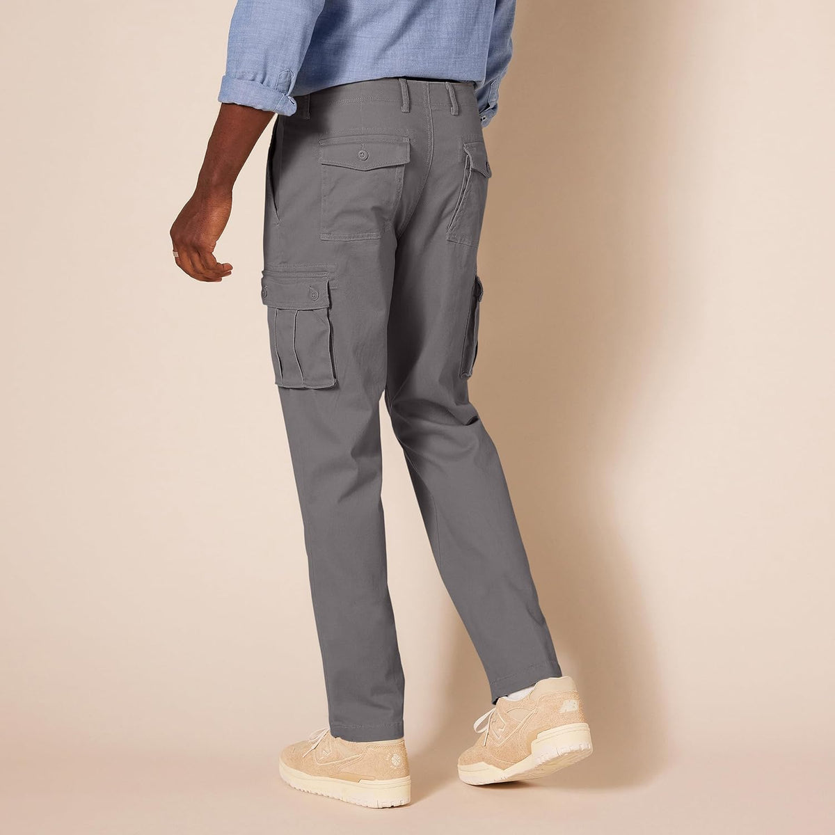 Straight Fit Stretch Cargo Pants For Men