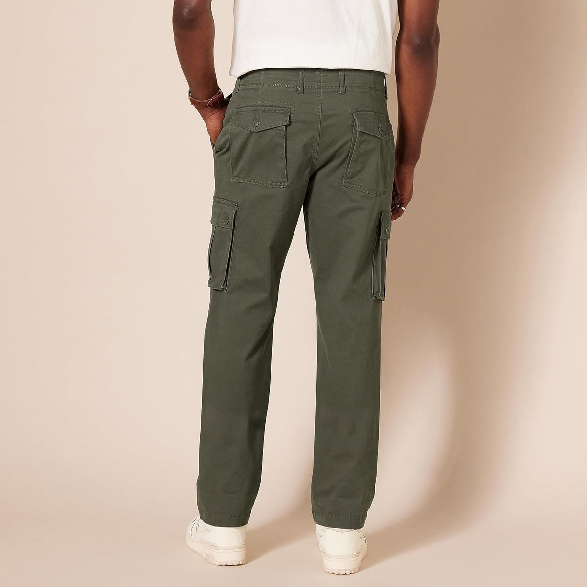 Straight Fit Stretch Cargo Pants For Men