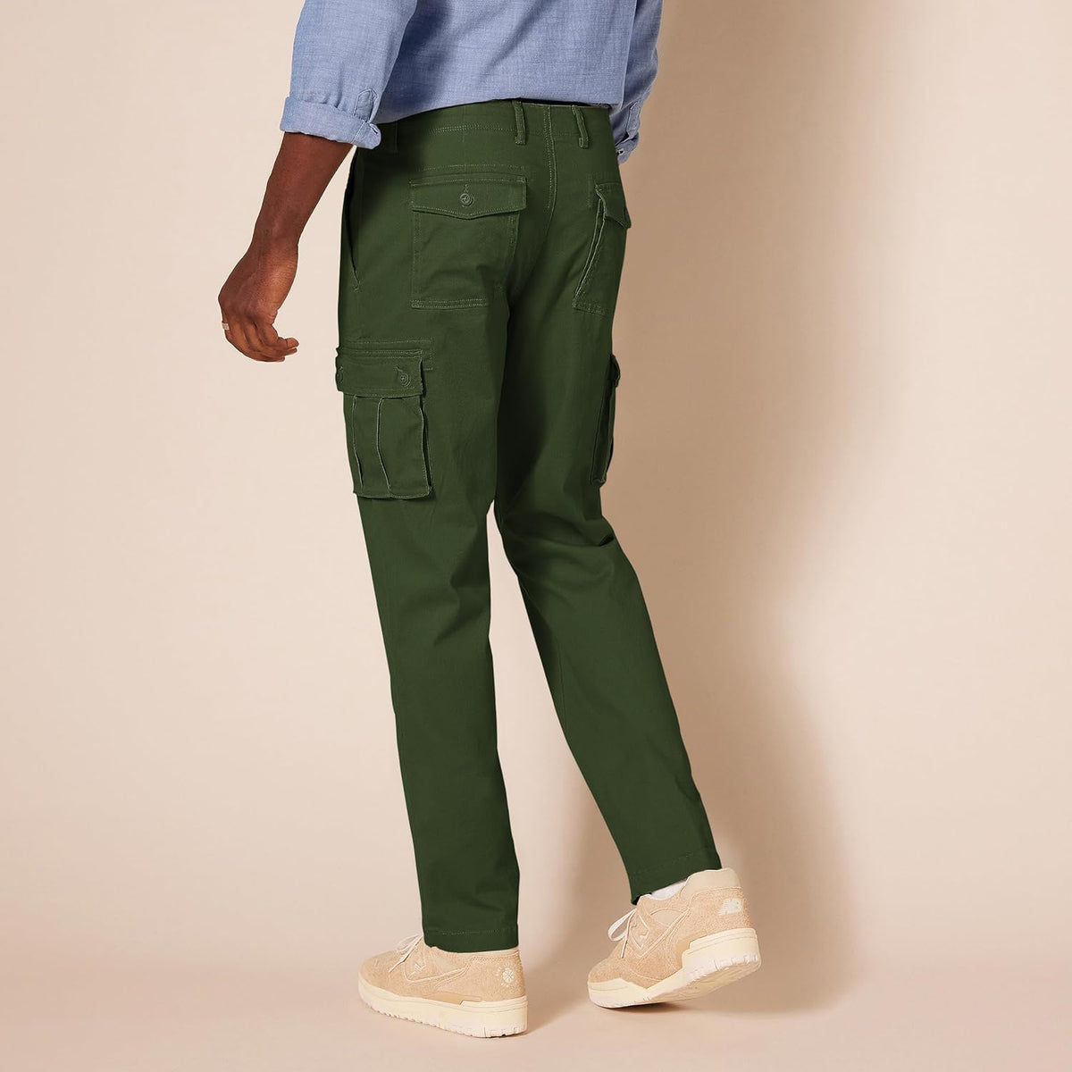Straight Fit Stretch Cargo Pants For Men