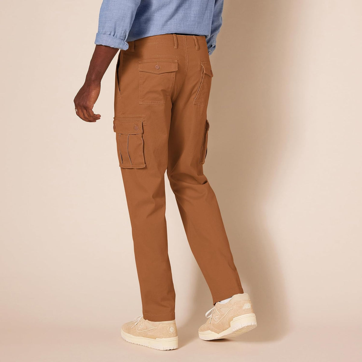 Straight Fit Stretch Cargo Pants For Men