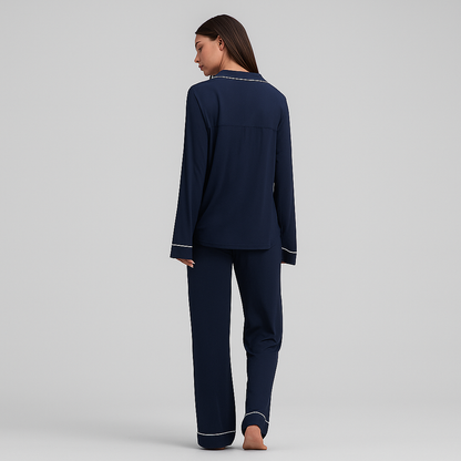 Women Bamboo Stretch Knit Long Sleeve Pajama Set