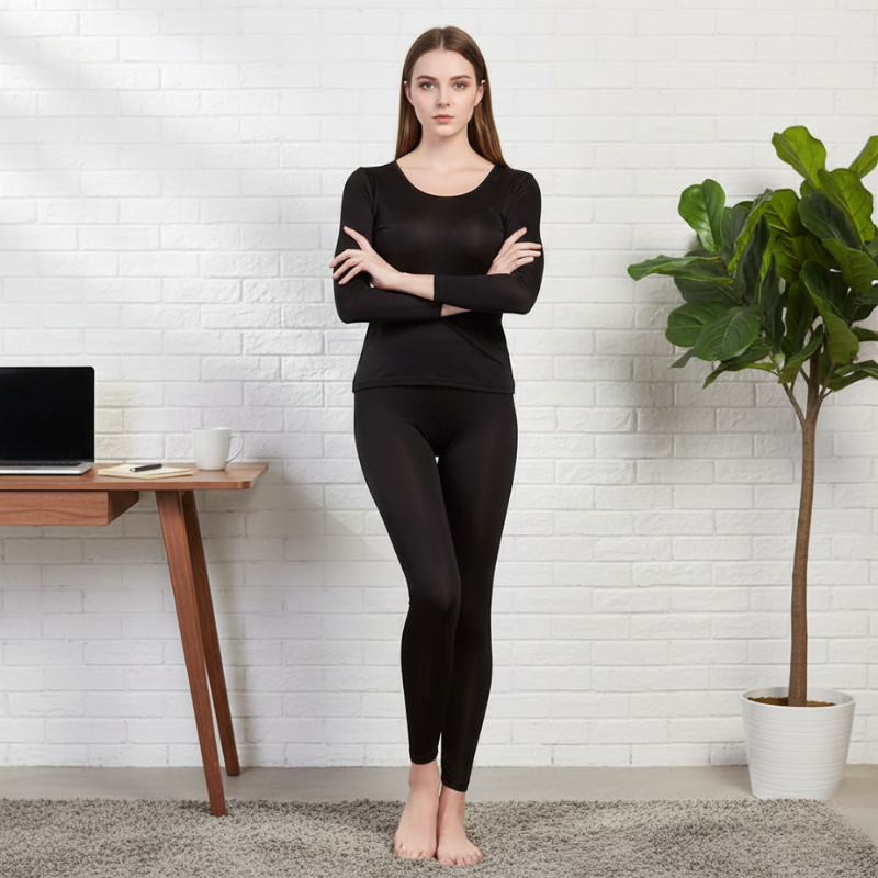 Mulberry Silk Long Johns Thermal Underwear Sets For Women