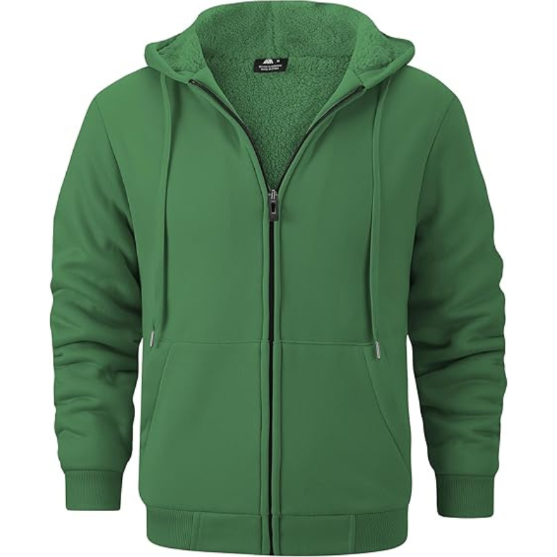 Heavyweight Fleece Full Zip Up Sherpa Lined Sweatshirt For Men