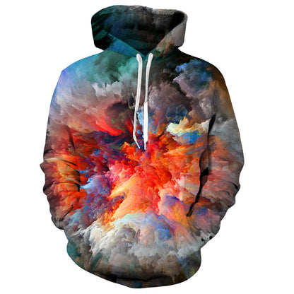 3D-Hoodie mit Nebeleffekt-Print