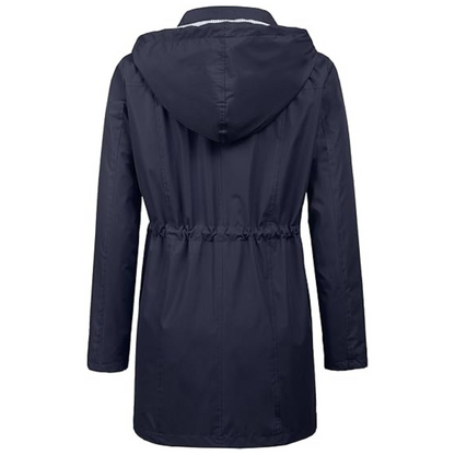 Waterproof Long Hooded Trench Coat Lined Windbreaker Travel Jacket