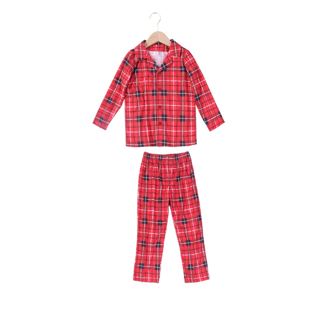 Christmas Plaid Pattern Family Matching Pajama Set