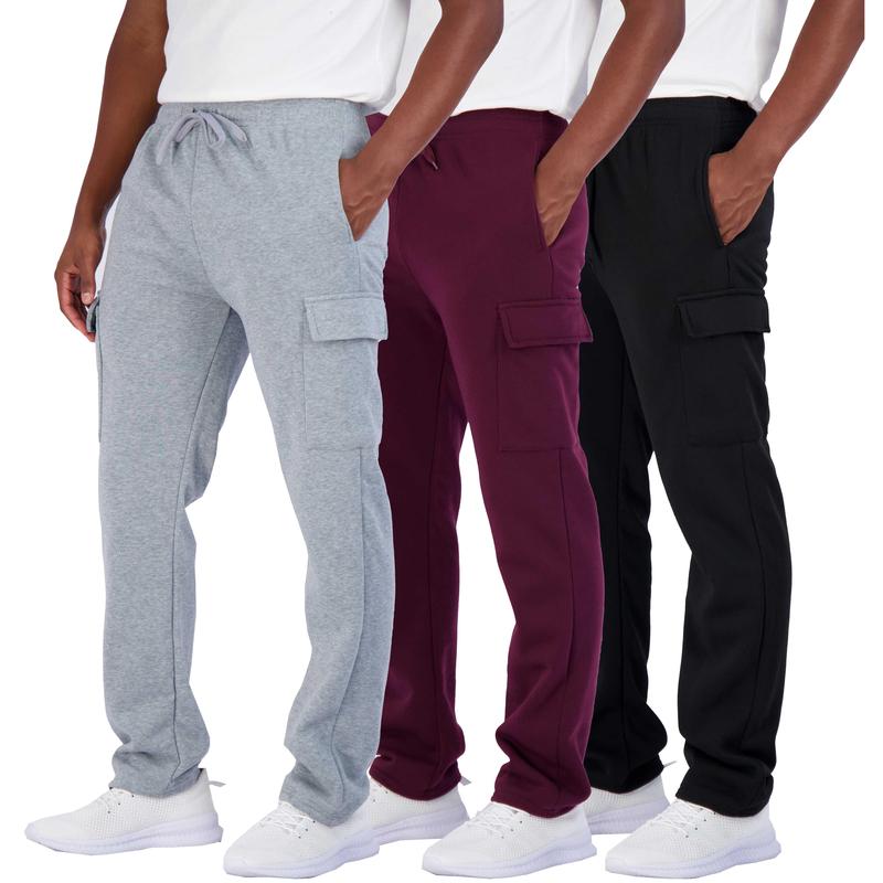 Pack Of 3 Tech Fleece Cargo Sweatpants With Multi Pocket Design For Men