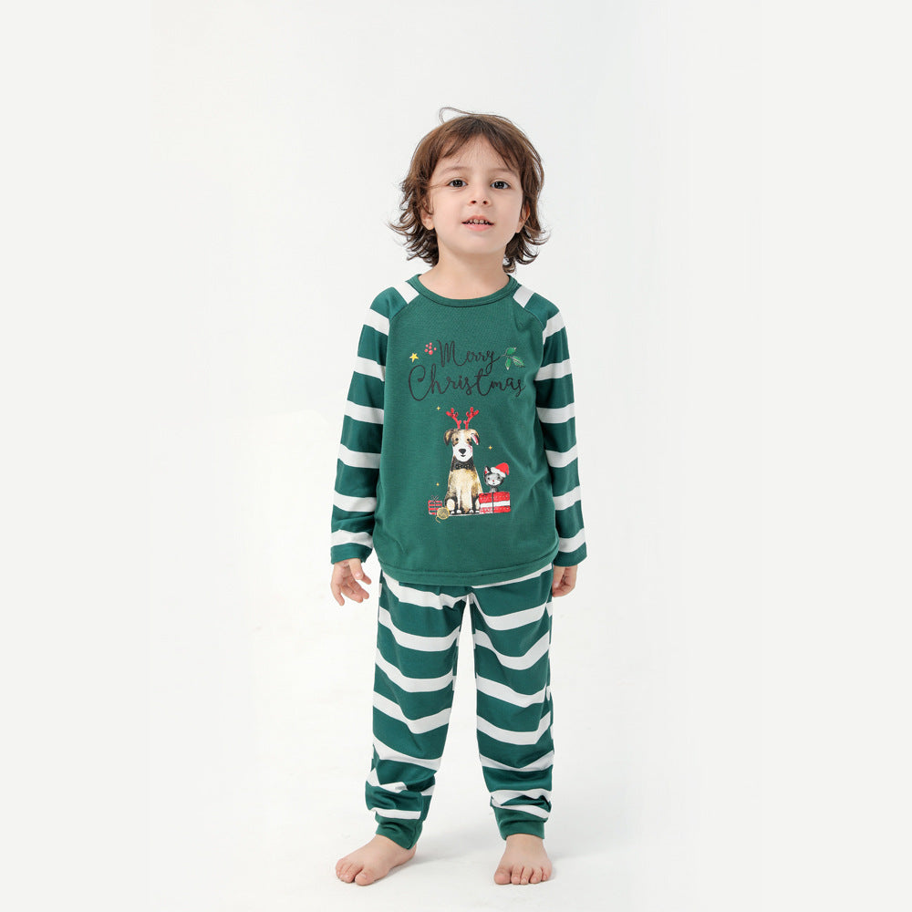 Dino And Dog Printed Christmas Family Matching Pajamas Set