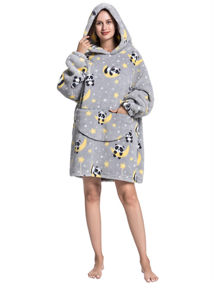 Winter Warm Thickened Hoodie Blanket