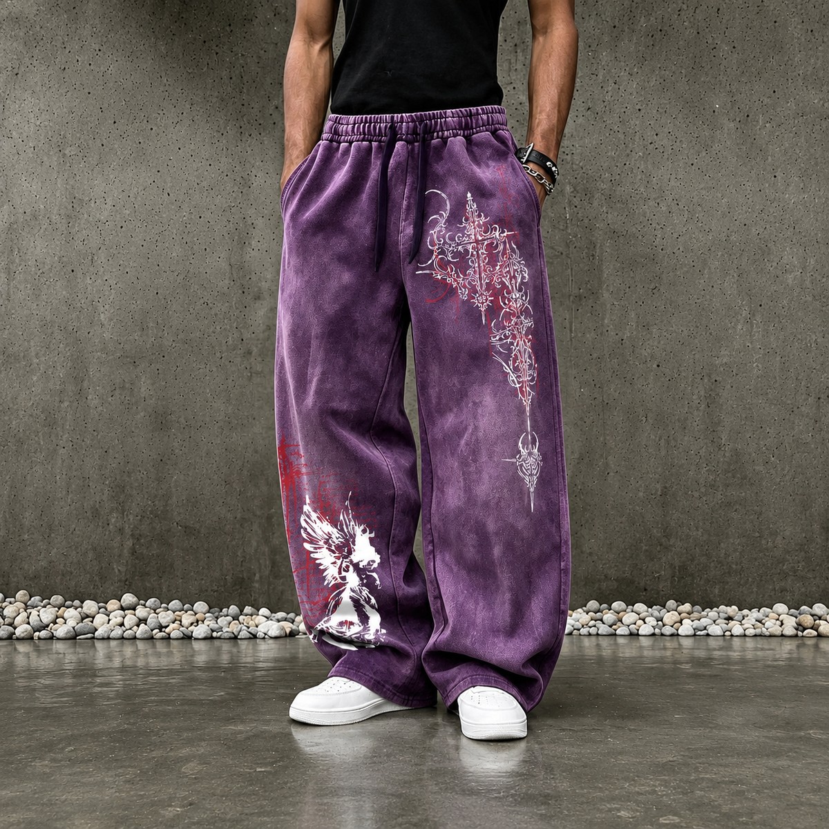 Casual Letter And Cartoon Print Sweatpants For Men