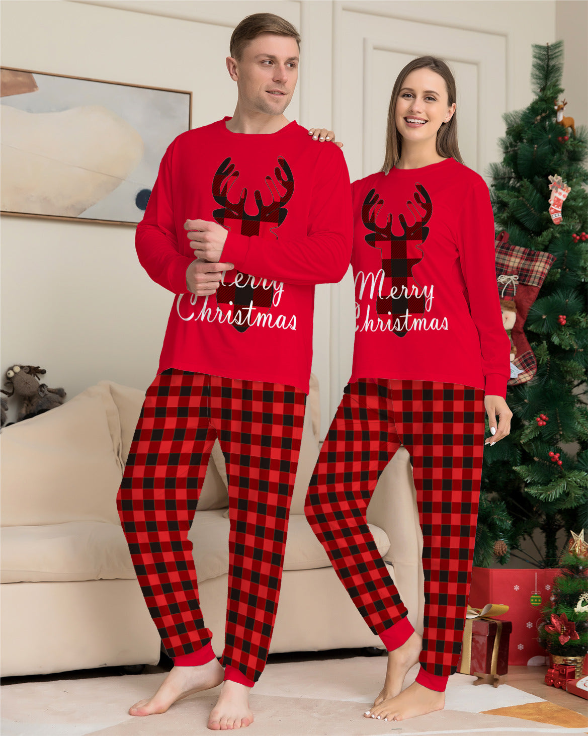 Ensemble de pyjamas assortis pour la famille de Noël Shadow Elk