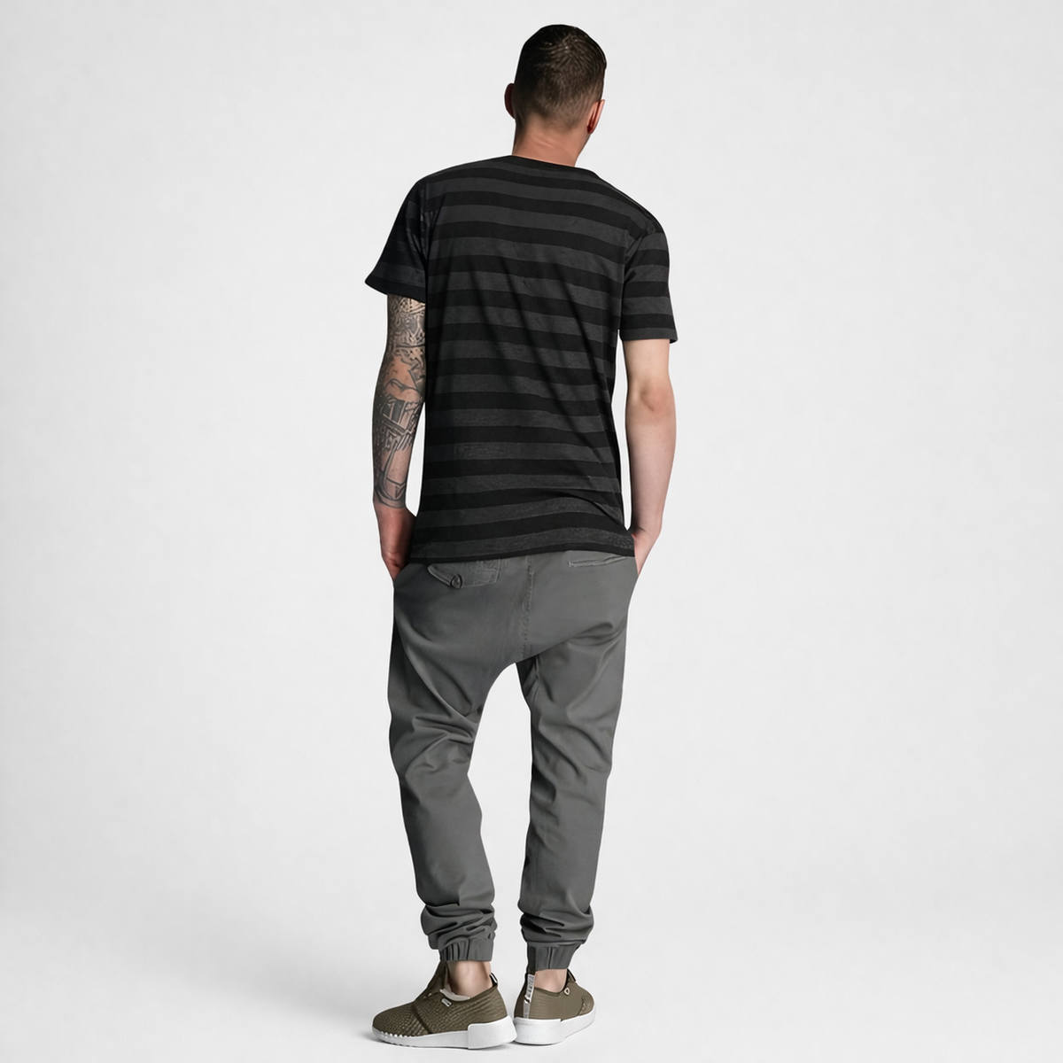Twill Jogger Pants With Stretch Comfort And Ribbed Hem For Men