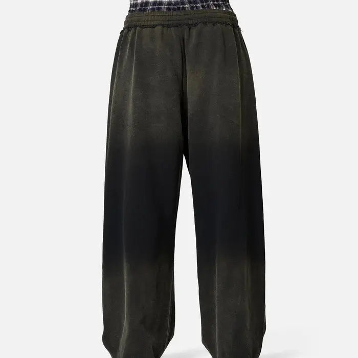 Loose Vintage Plaid Patchwork Sweatpants For Men And Women