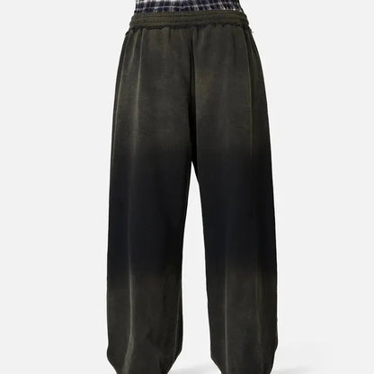 Loose Vintage Plaid Patchwork Sweatpants For Men And Women