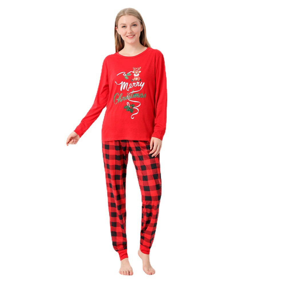 Ensemble de pyjama assorti pour la famille imprimé élan joyeux Noël