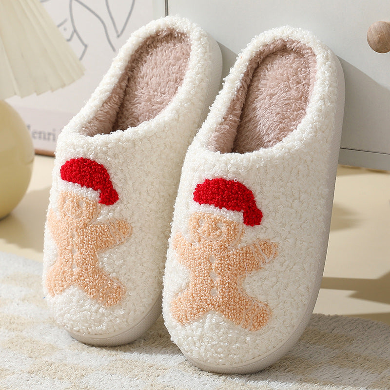 Cartoon Santa Claus Cotton Christmas Slippers