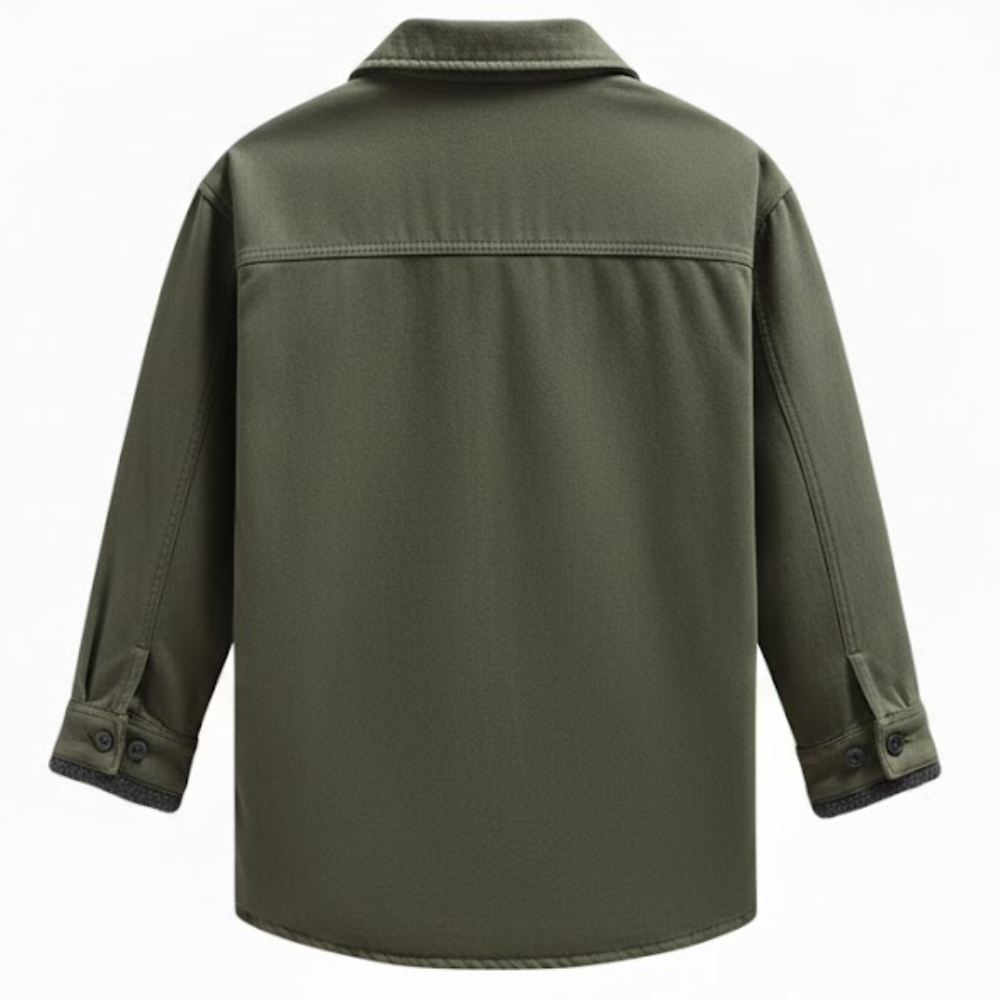 Fleece Lined Cargo Overshirt For Men