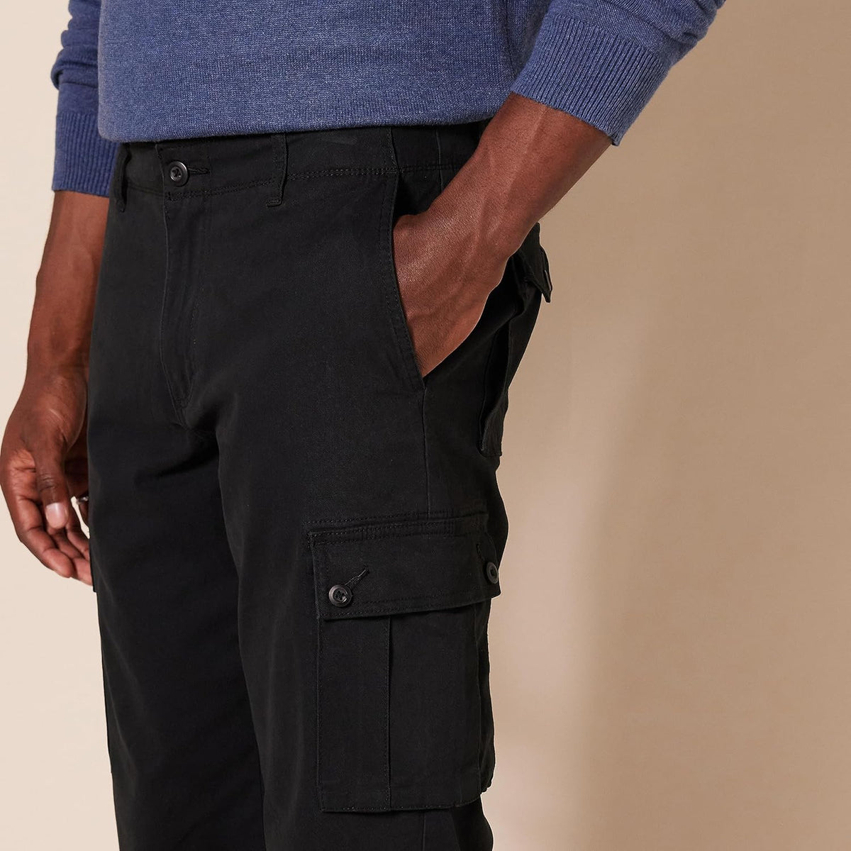 Straight Fit Stretch Cargo Pants For Men