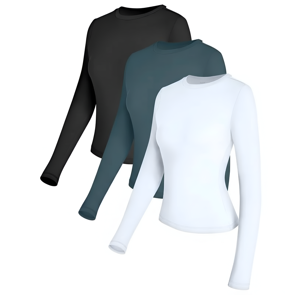 Set Of 3 Slim Fit Long Sleeve Top For Women