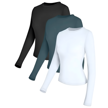 Set Of 3 Slim Fit Long Sleeve Top For Women