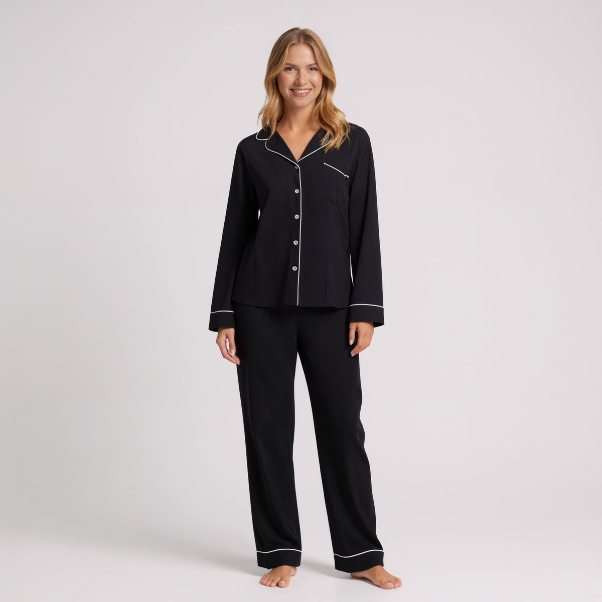 Women Bamboo Stretch Knit Long Sleeve Pajama Set