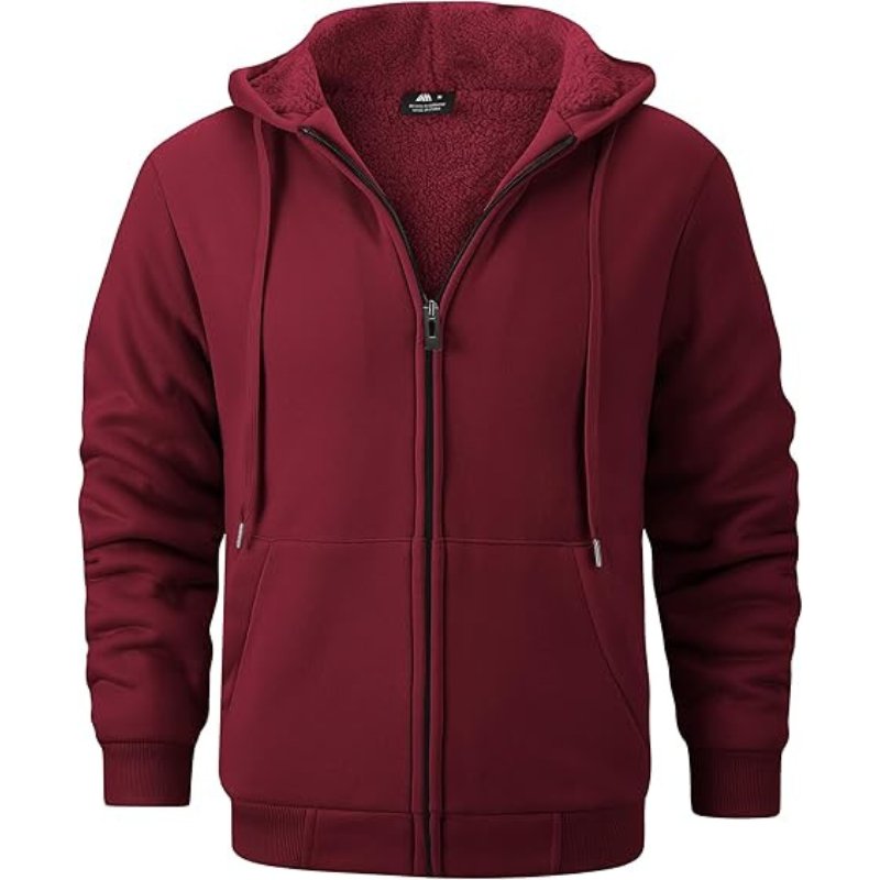 Heavyweight Fleece Full Zip Up Sherpa Lined Sweatshirt For Men