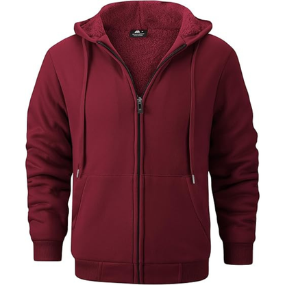 Heavyweight Fleece Full Zip Up Sherpa Lined Sweatshirt For Men
