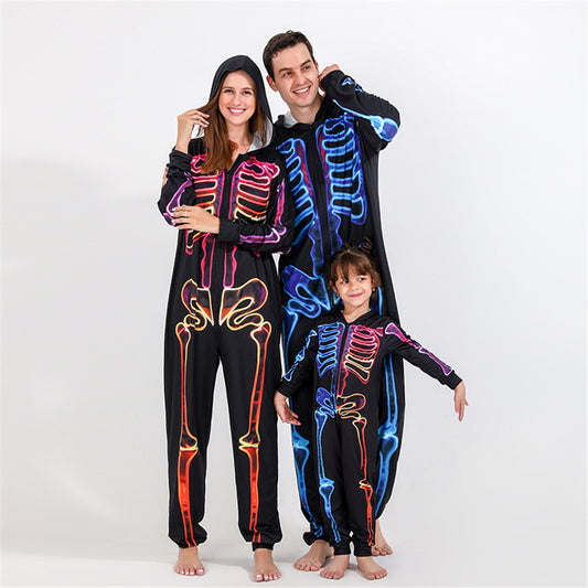 Strahlendes Halloween-Familien-Matching-Hoodie-Jumpsuit-Set