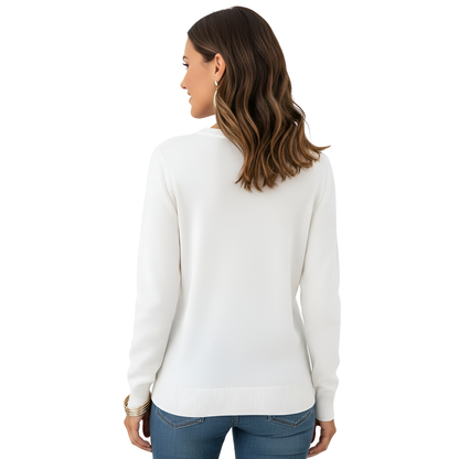 Lightweight Long Sleeve Pullover Sweater For Women