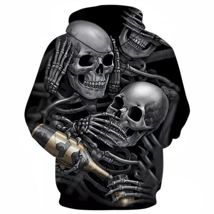 Classic Skull Grave Printed 3D Hoodie