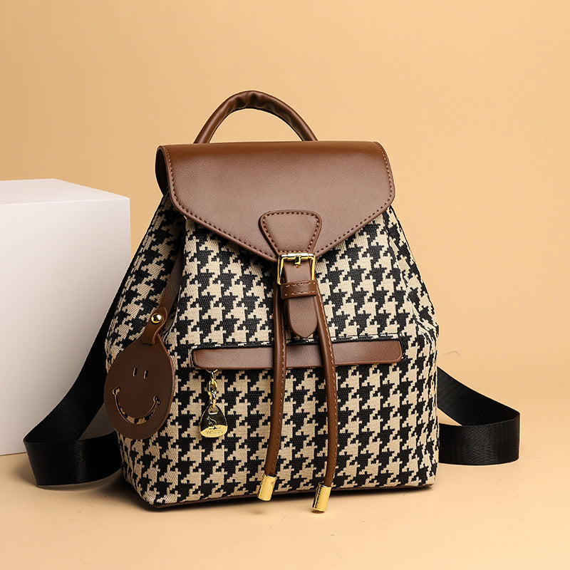 Houndstooth Pattern Backpack Bags