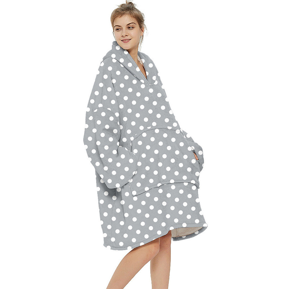 Multi Printed Cozy Thickened Blanket Hoodie