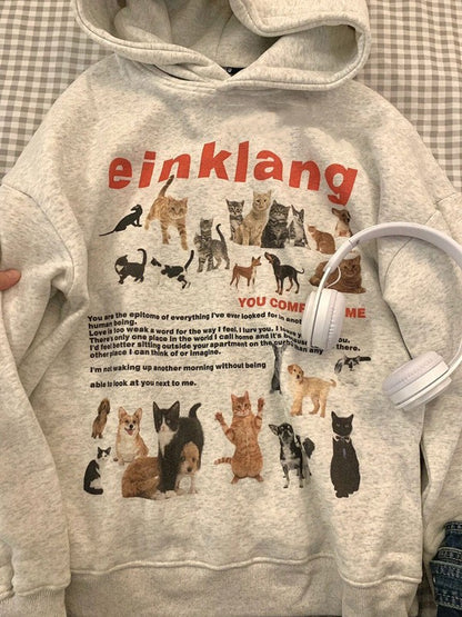 Einklang Printed Casual Hoodie