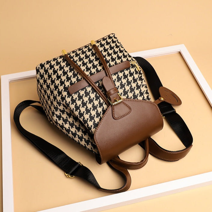 Houndstooth Pattern Backpack Bags