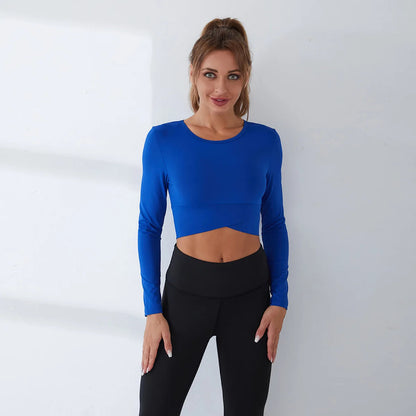 Long Sleeve Slim Fit Yoga Crop Top