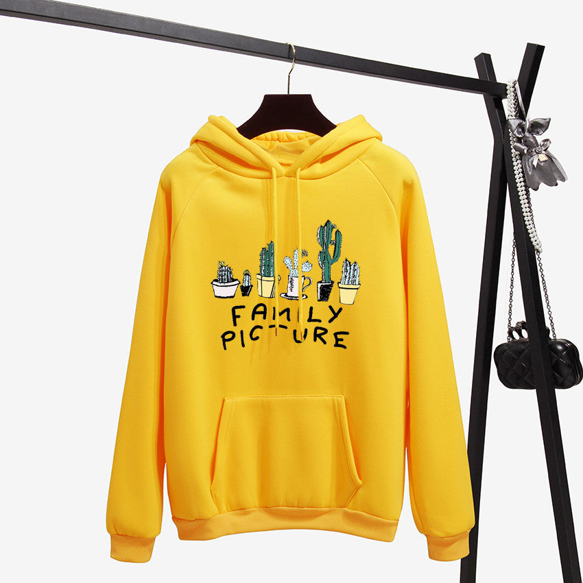 Family Picture Printed Casual Pullover Hoodie