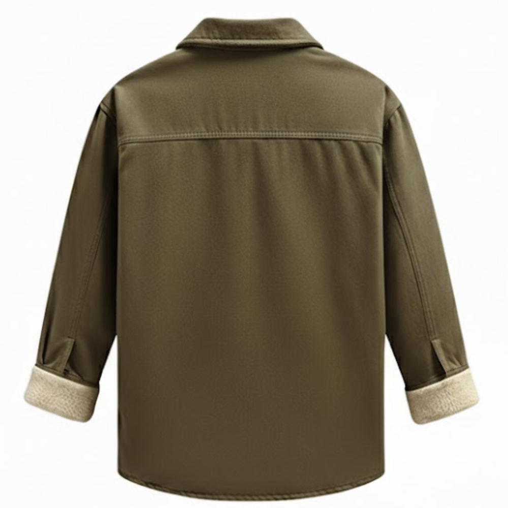 Fleece Lined Cargo Overshirt For Men